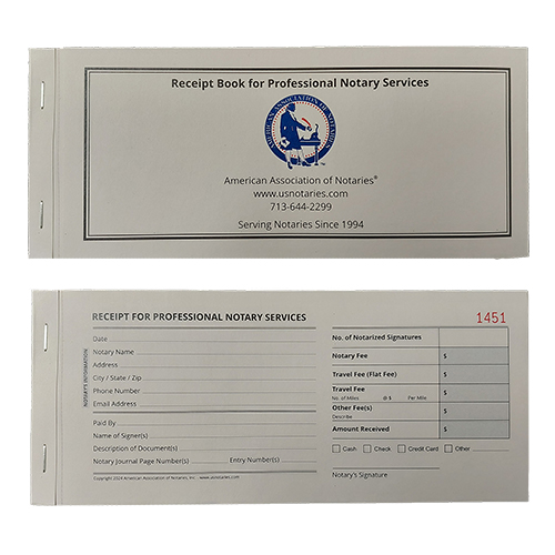 Florida Notary Receipt Book